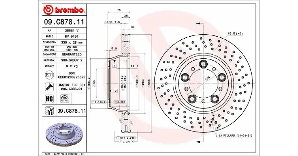09C87811 - BREMBO - Тормозной диск