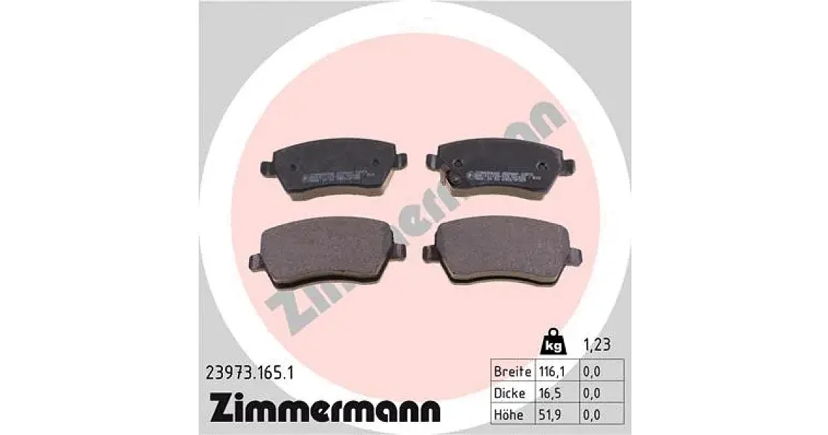 239731651 - ZIMMERMANN - Комплект тормозных колодок, дисковый тормоз