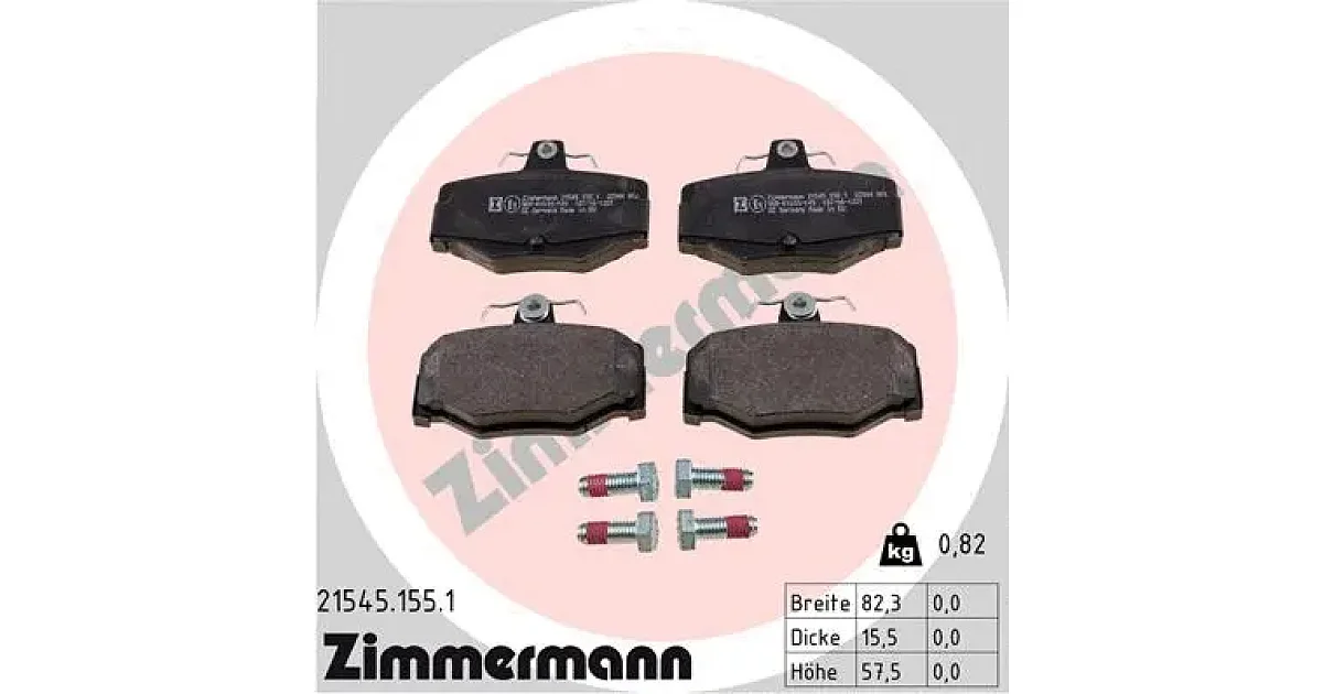 215451551 - ZIMMERMANN - Комплект тормозных колодок, дисковый тормоз