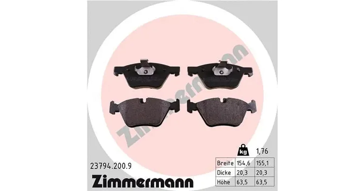 237942009 - ZIMMERMANN - Комплект тормозных колодок, дисковый тормоз