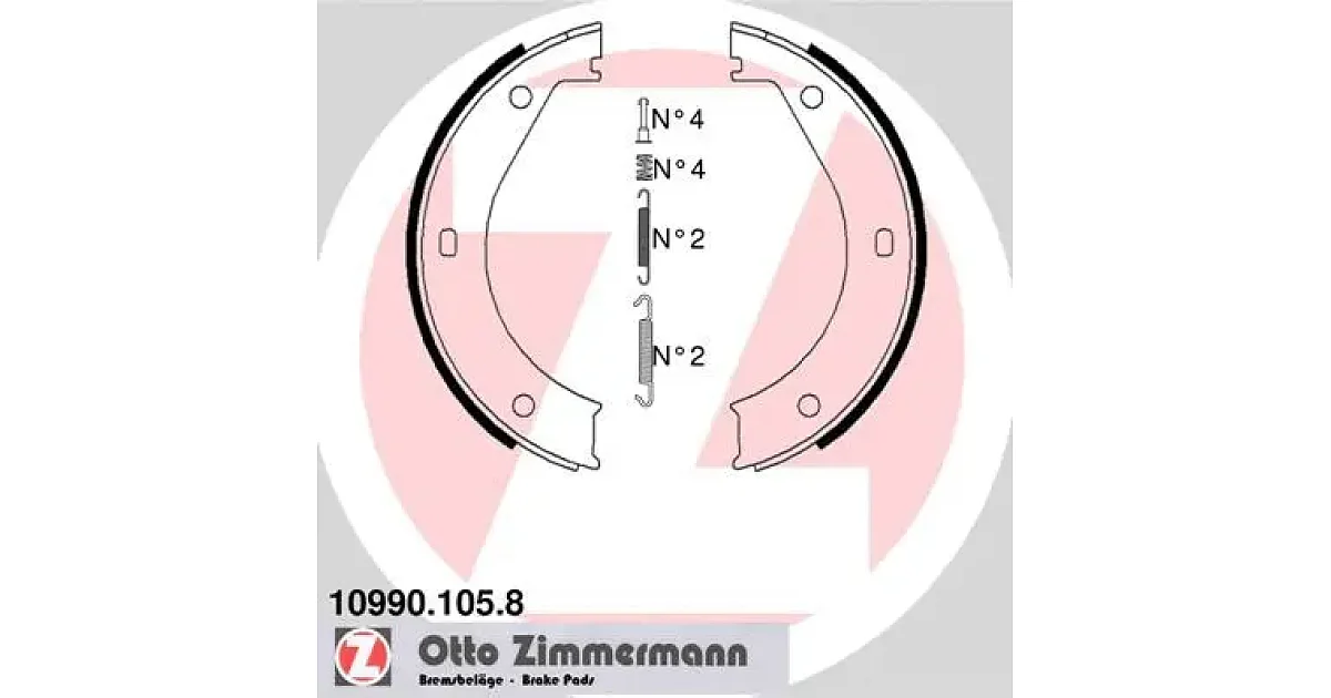 109901058 - ZIMMERMANN - Комплект тормозных колодок, стояночная тормозная система