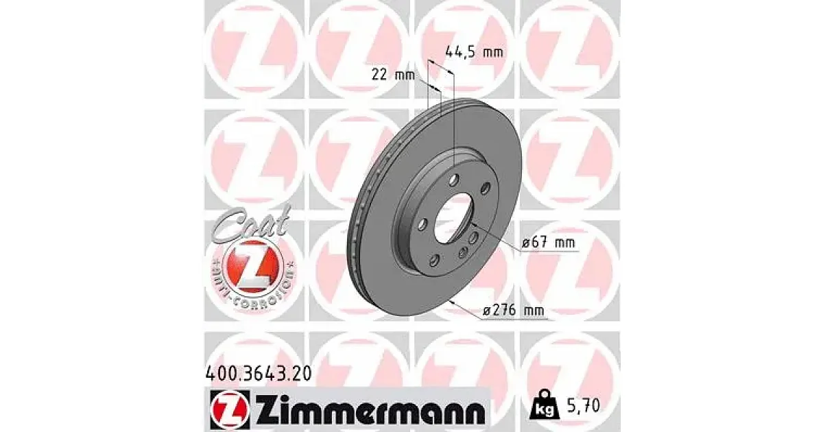 400364320 - ZIMMERMANN - Тормозной диск