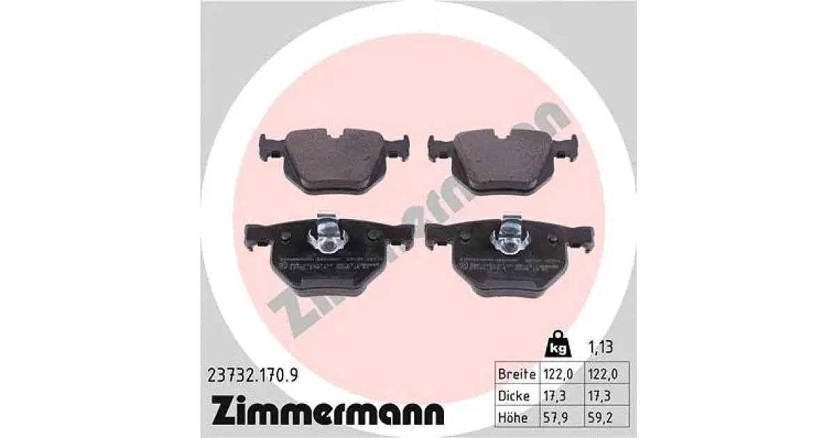 237321709 - ZIMMERMANN - Комплект тормозных колодок, дисковый тормоз