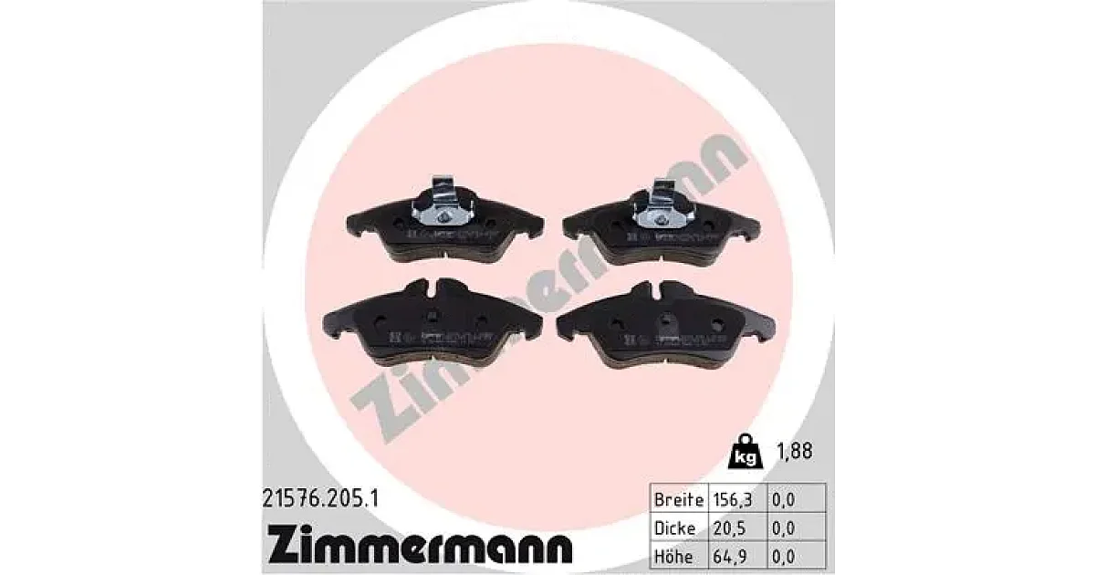 215762051 - ZIMMERMANN - Комплект тормозных колодок, дисковый тормоз