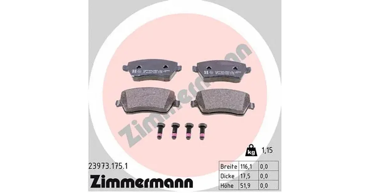 239731751 - ZIMMERMANN - Комплект тормозных колодок, дисковый тормоз