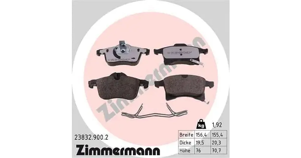 238329002 - ZIMMERMANN - Комплект тормозных колодок, дисковый тормоз