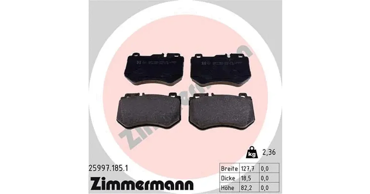259971851 - ZIMMERMANN - Комплект тормозных колодок, дисковый тормоз