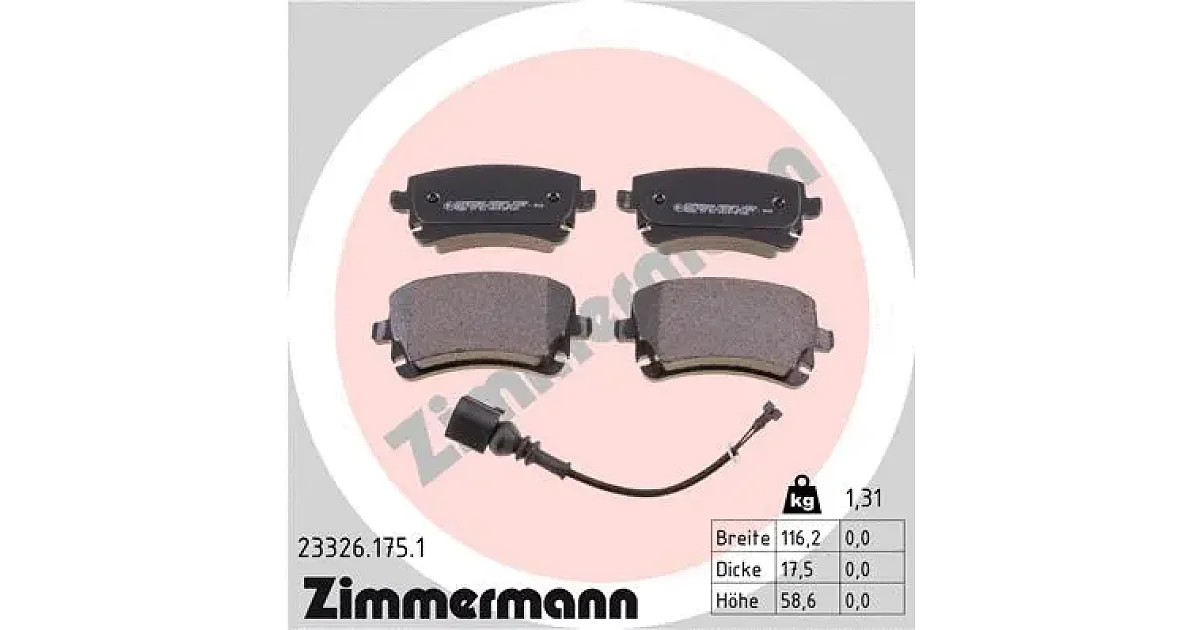 233261751 - ZIMMERMANN - Комплект тормозных колодок, дисковый тормоз