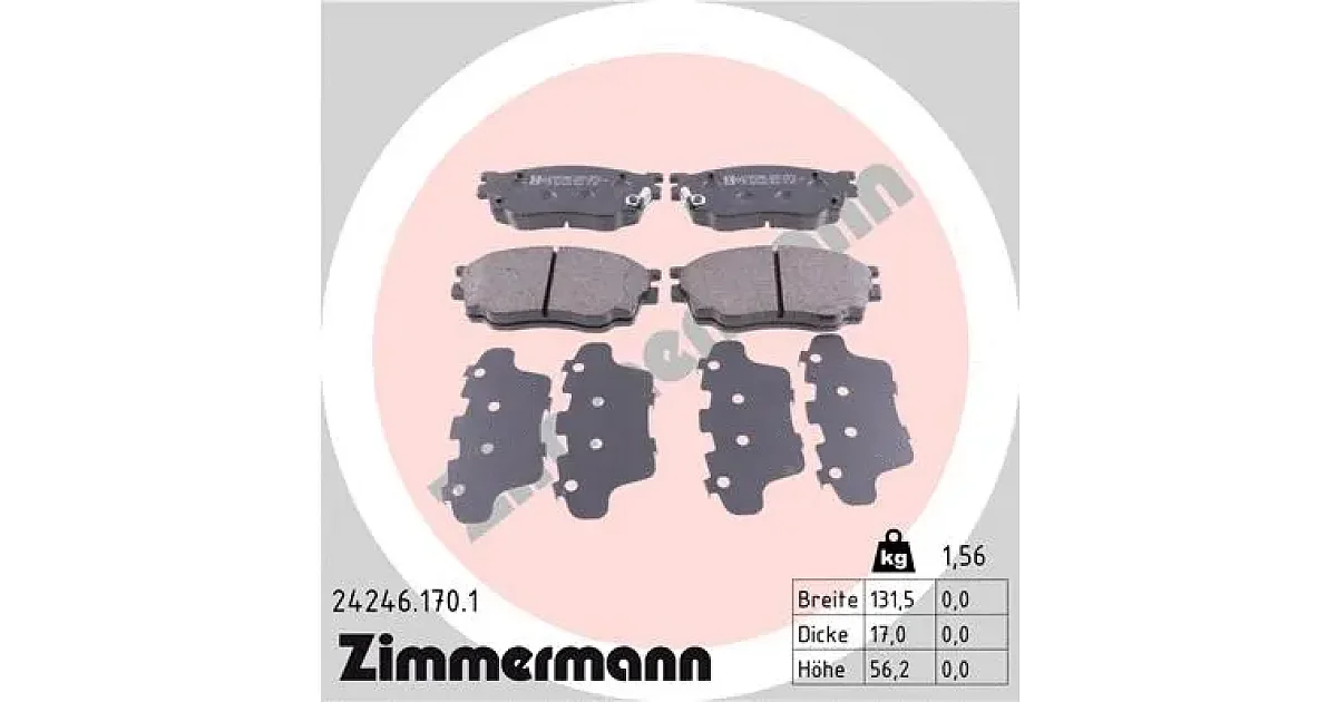 242461701 - ZIMMERMANN - Комплект тормозных колодок, дисковый тормоз