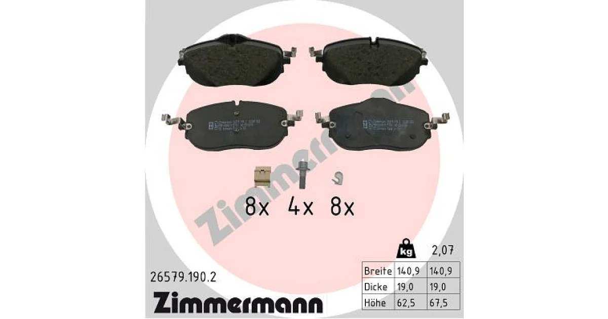 265791902 - ZIMMERMANN - Комплект тормозных колодок, дисковый тормоз
