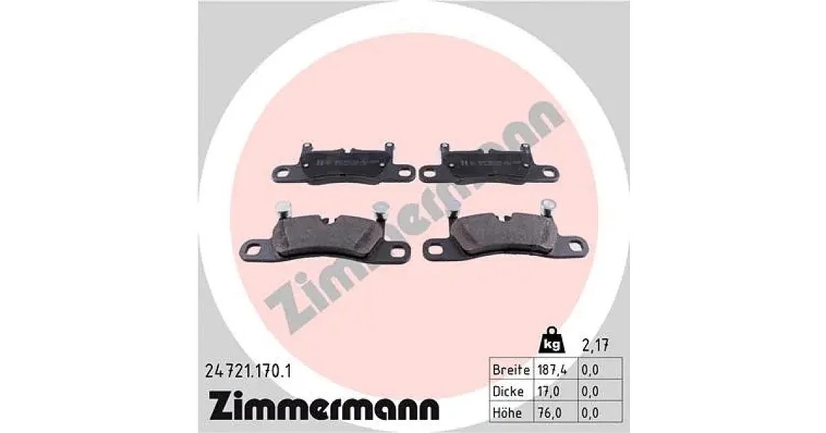 247211701 - ZIMMERMANN - Комплект тормозных колодок, дисковый тормоз