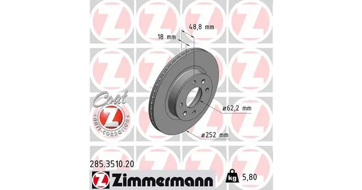 285351020 - ZIMMERMANN - Тормозной диск