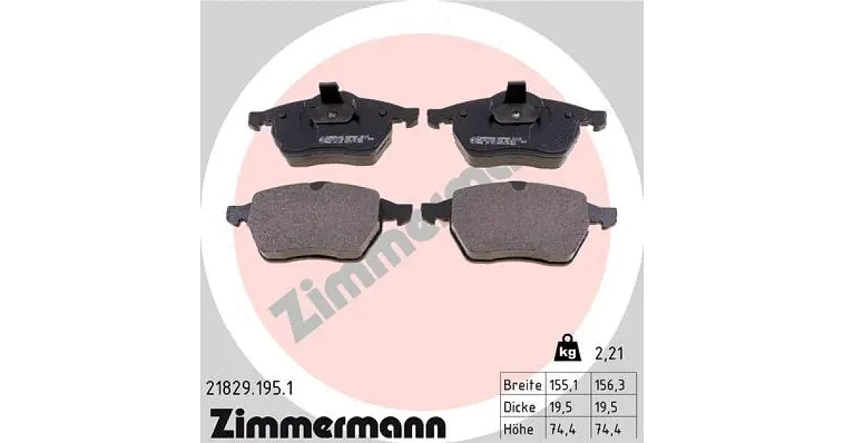 218291951 - ZIMMERMANN - Комплект тормозных колодок, дисковый тормоз