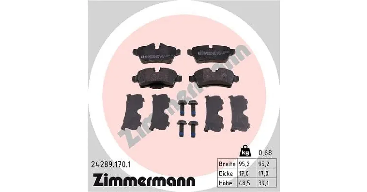 242891701 - ZIMMERMANN - Комплект тормозных колодок, дисковый тормоз