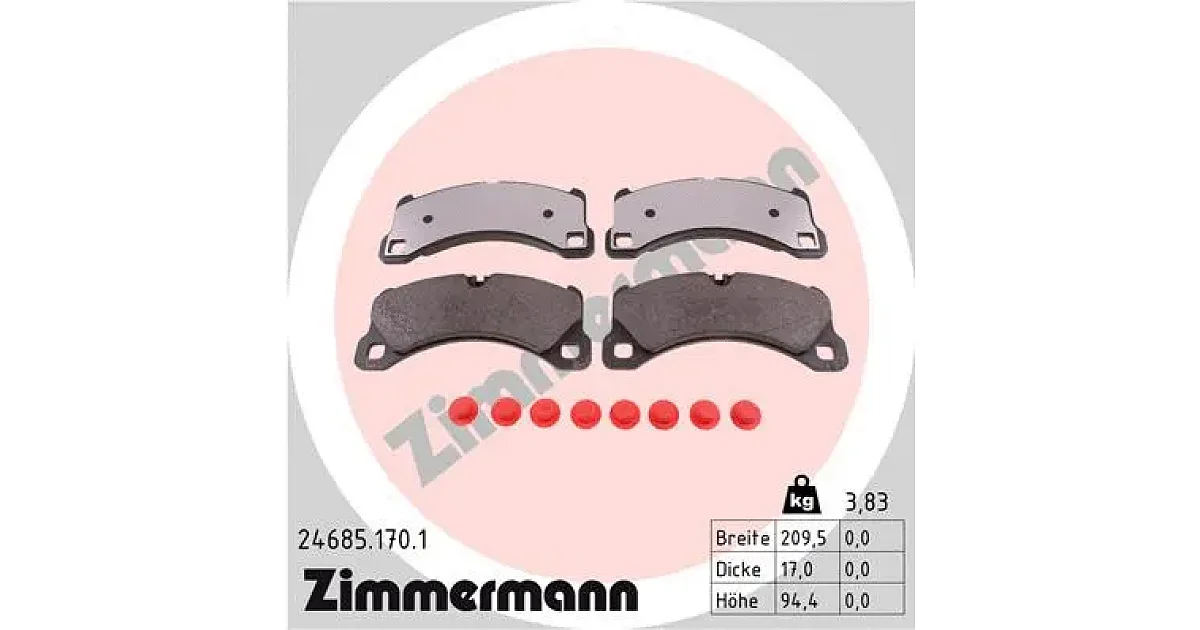 246851701 - ZIMMERMANN - Комплект тормозных колодок, дисковый тормоз