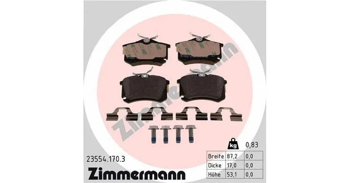 235541703 - ZIMMERMANN - Комплект тормозных колодок, дисковый тормоз