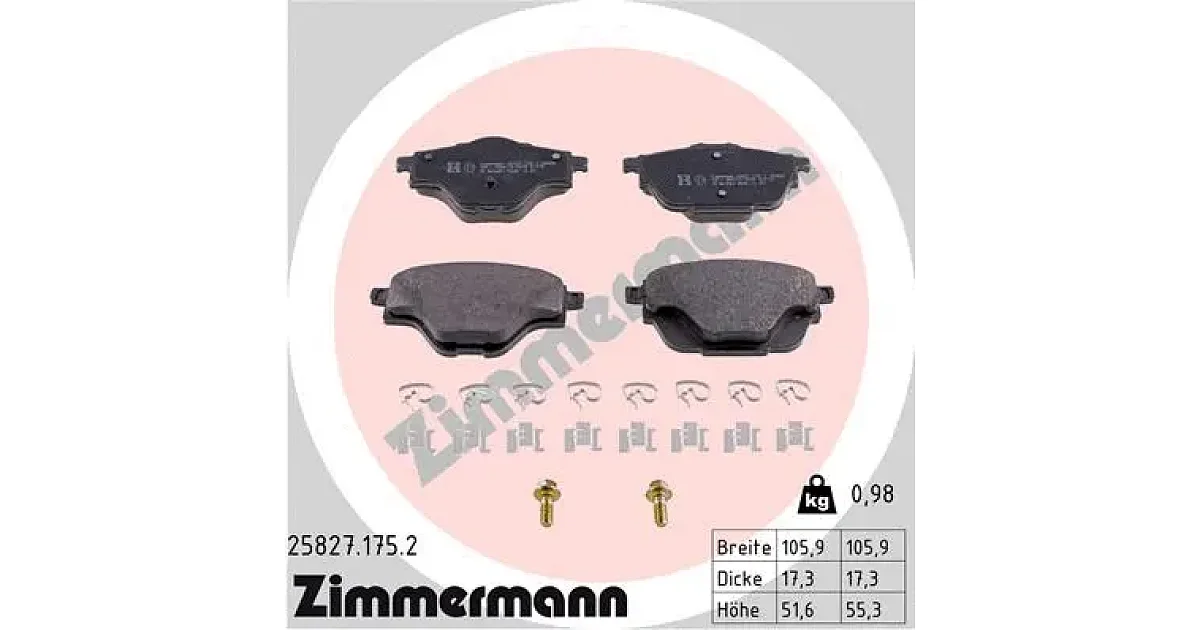 258271752 - ZIMMERMANN - Комплект тормозных колодок, дисковый тормоз