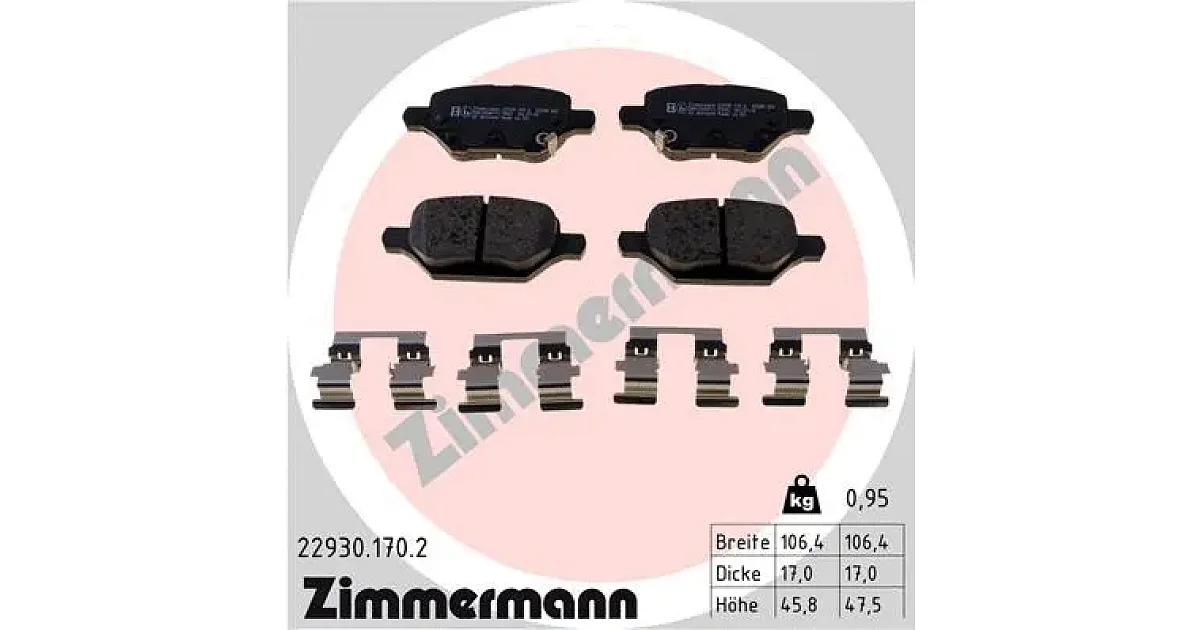 229301702 - ZIMMERMANN - Комплект тормозных колодок, дисковый тормоз