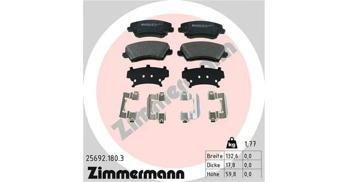 256921803 - ZIMMERMANN - Комплект тормозных колодок, дисковый тормоз