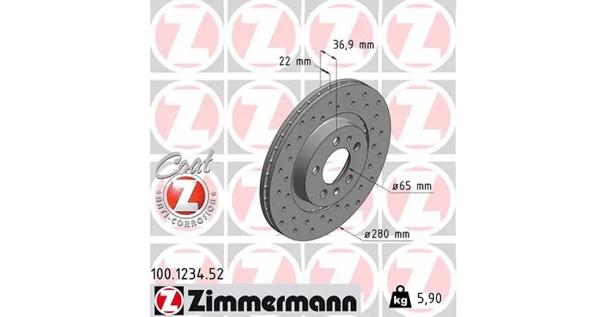 100123452 - ZIMMERMANN - Тормозной диск