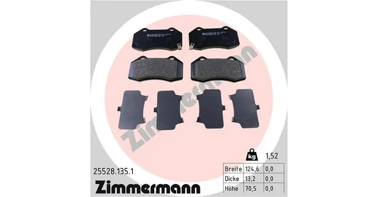 255281351 - ZIMMERMANN - Комплект тормозных колодок, дисковый тормоз