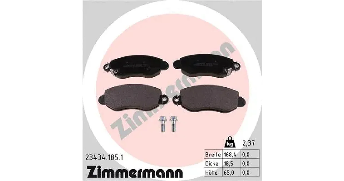 234341851 - ZIMMERMANN - Комплект тормозных колодок, дисковый тормоз