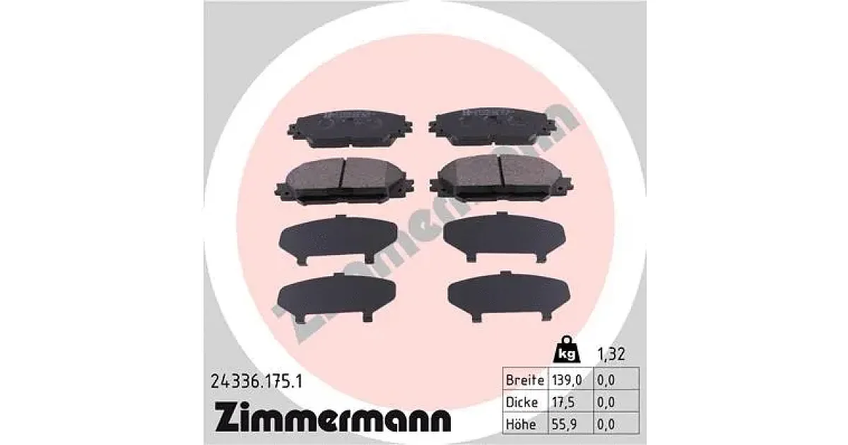 243361751 - ZIMMERMANN - Комплект тормозных колодок, дисковый тормоз