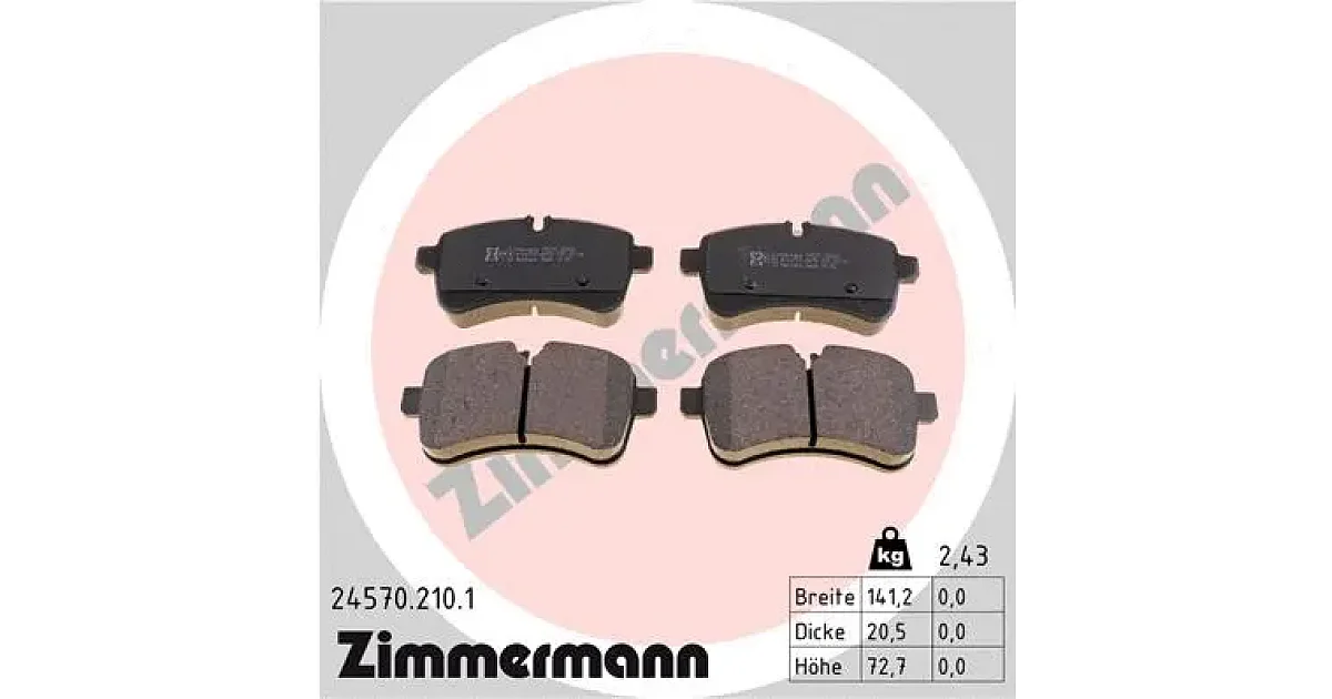 245702101 - ZIMMERMANN - Комплект тормозных колодок, дисковый тормоз