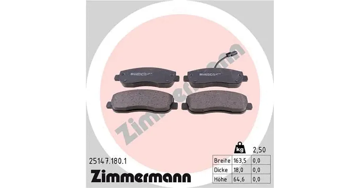 251471801 - ZIMMERMANN - Комплект тормозных колодок, дисковый тормоз