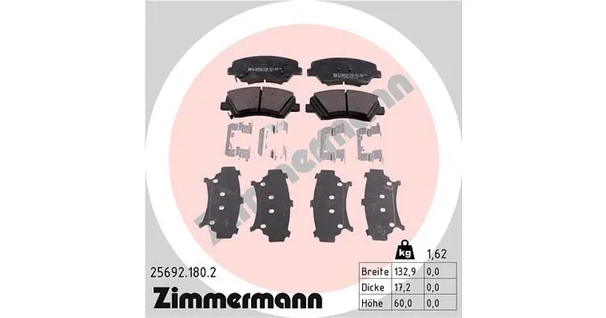 256921802 - ZIMMERMANN - Комплект тормозных колодок, дисковый тормоз