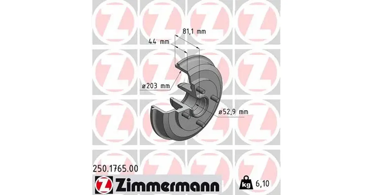 250176500 - ZIMMERMANN - Тормозной барабан