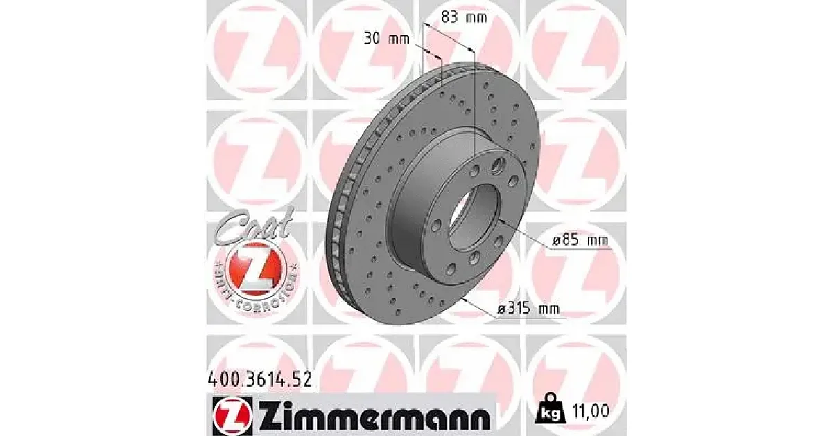 400361452 - ZIMMERMANN - Тормозной диск