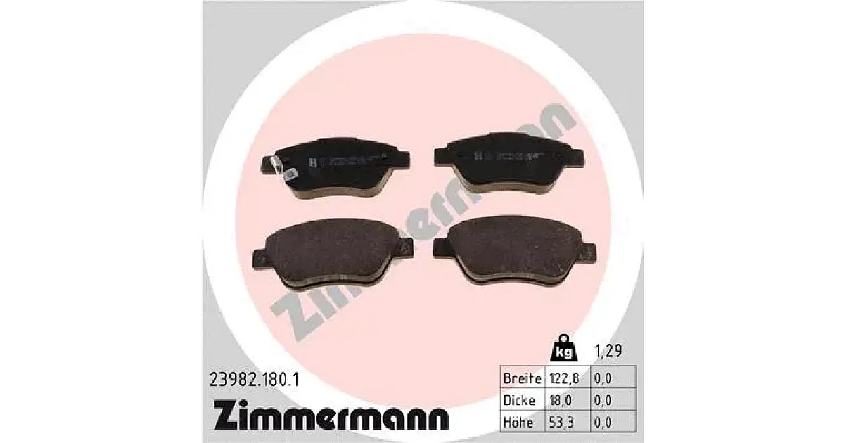 239821801 - ZIMMERMANN - Комплект тормозных колодок, дисковый тормоз