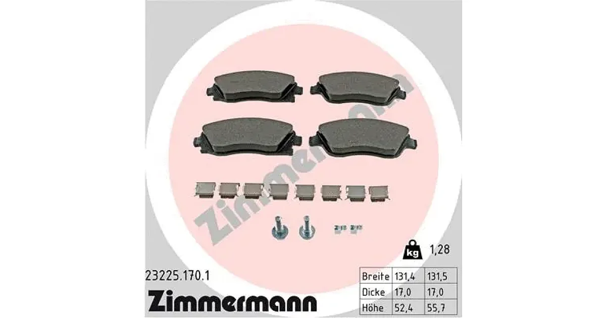 232251701 - ZIMMERMANN - Комплект тормозных колодок, дисковый тормоз