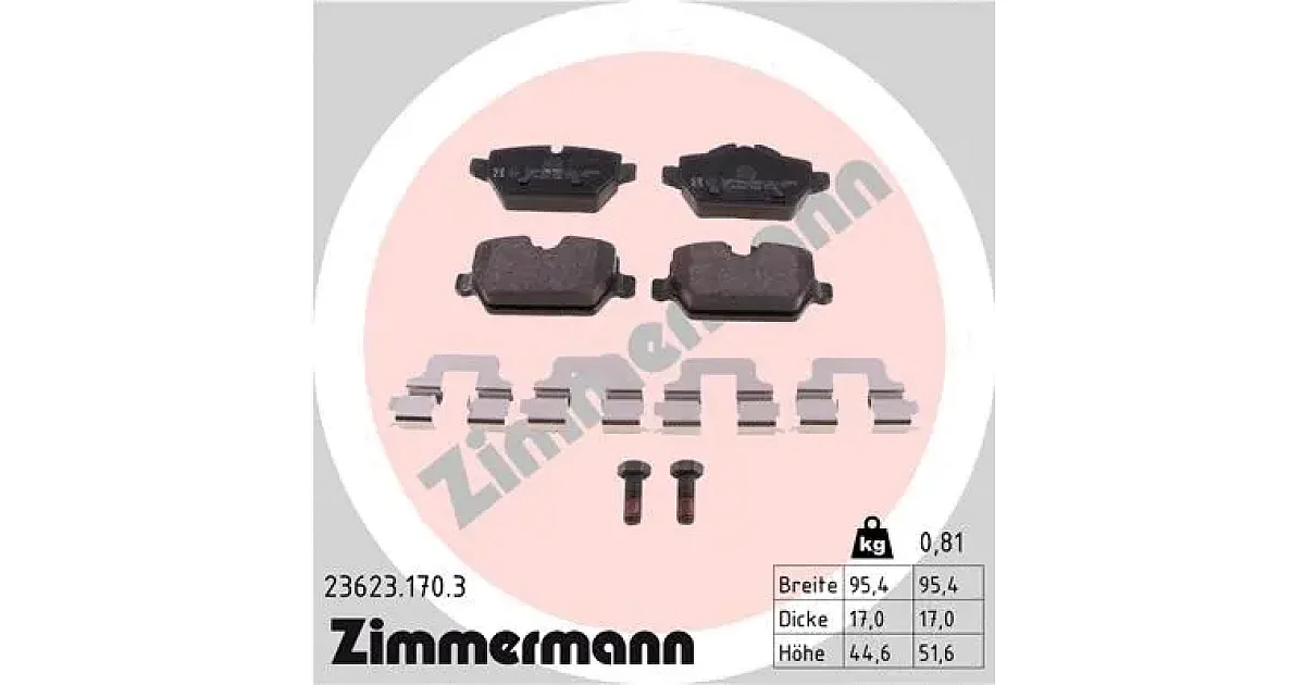 236231703 - ZIMMERMANN - Комплект тормозных колодок, дисковый тормоз