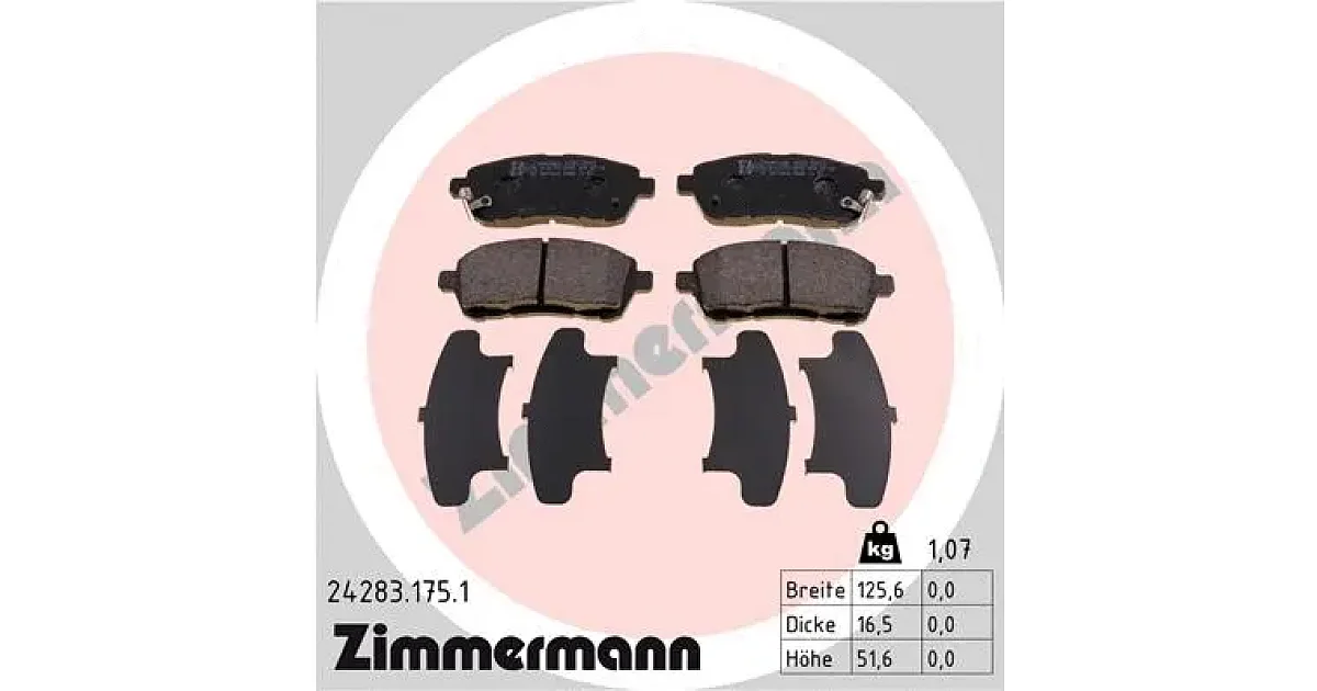 242831751 - ZIMMERMANN - Комплект тормозных колодок, дисковый тормоз