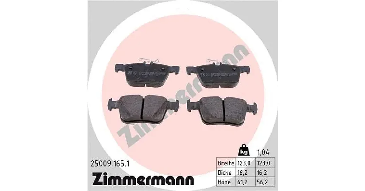 250091651 - ZIMMERMANN - Комплект тормозных колодок, дисковый тормоз