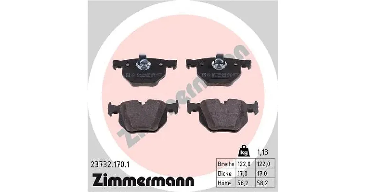 237321701 - ZIMMERMANN - Комплект тормозных колодок, дисковый тормоз