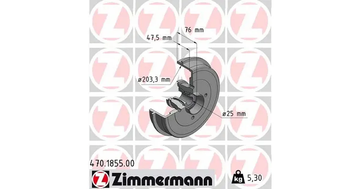470185500 - ZIMMERMANN - Тормозной барабан
