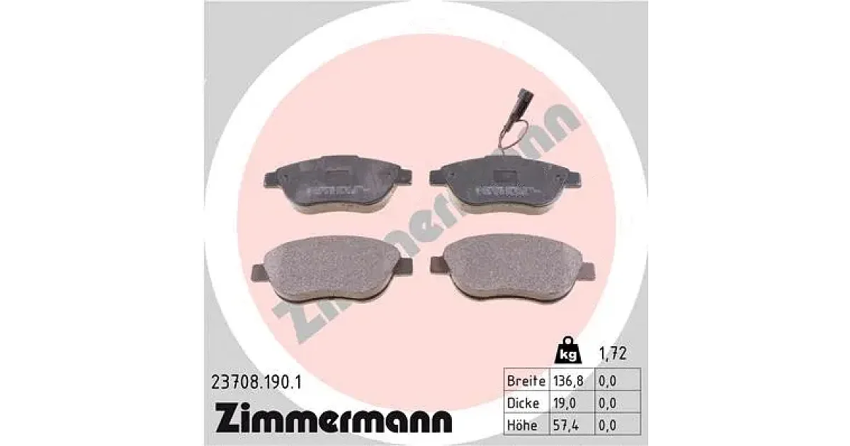 237081901 - ZIMMERMANN - Комплект тормозных колодок, дисковый тормоз