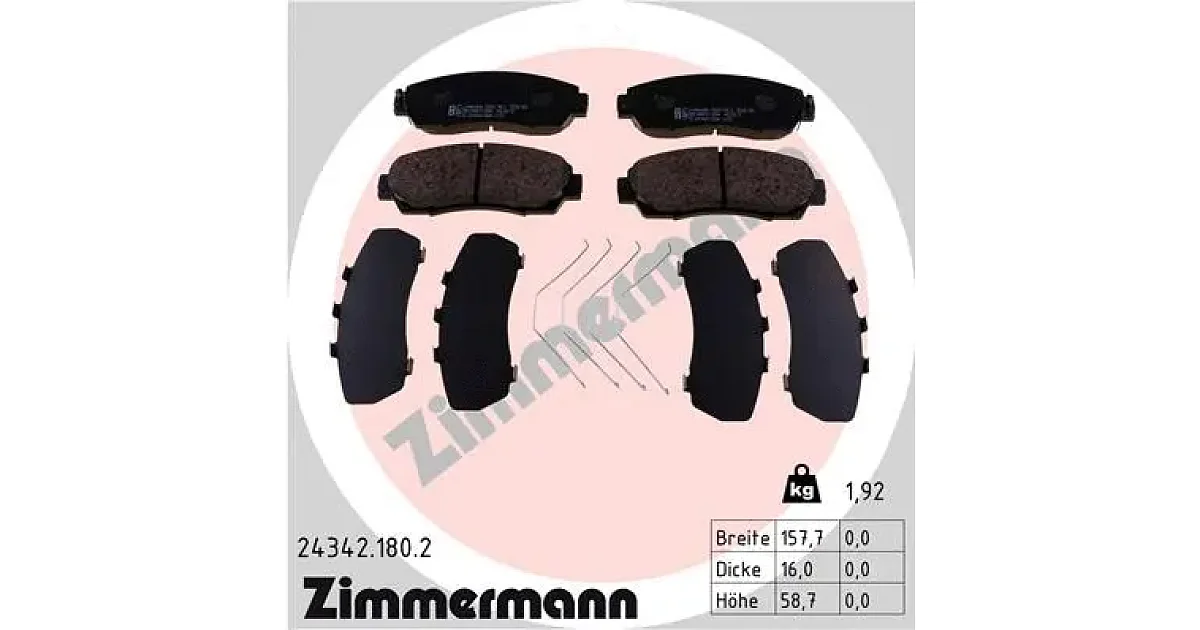 243421802 - ZIMMERMANN - Комплект тормозных колодок, дисковый тормоз