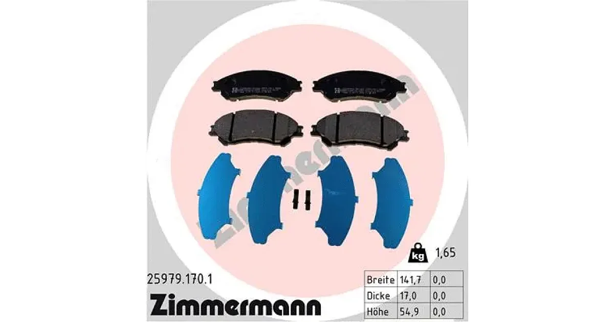 259791701 - ZIMMERMANN - Комплект тормозных колодок, дисковый тормоз