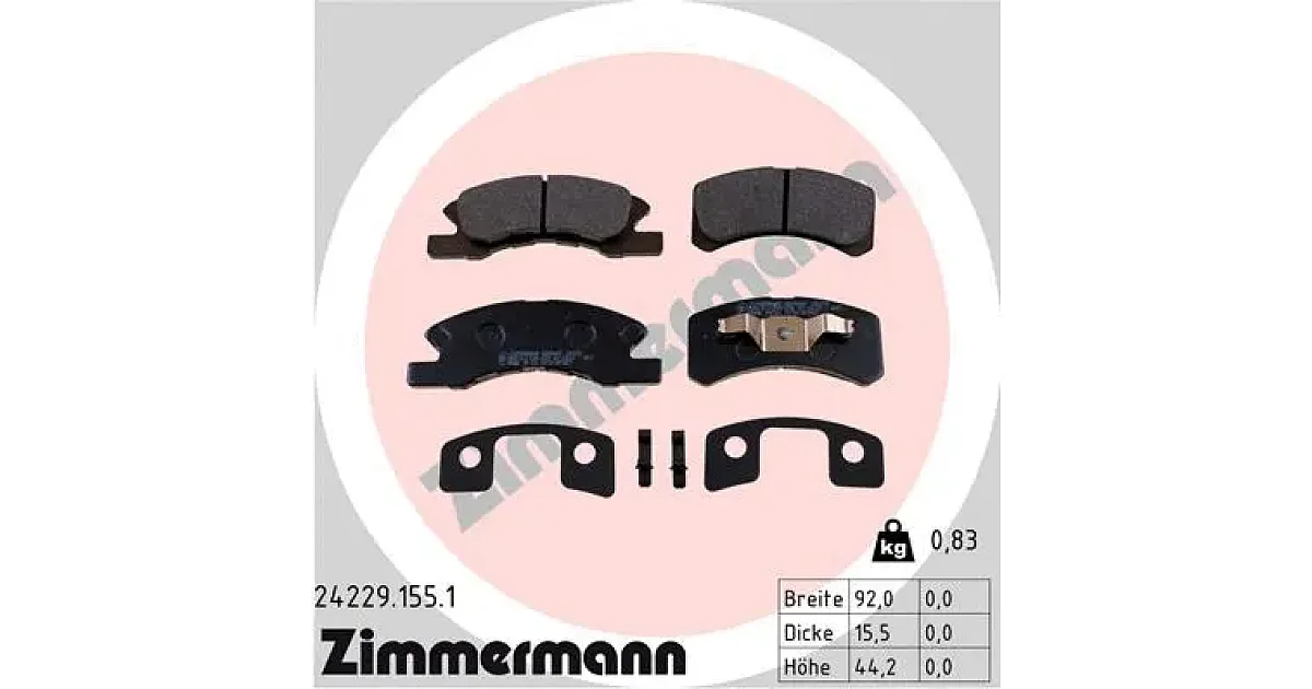 242291551 - ZIMMERMANN - Комплект тормозных колодок, дисковый тормоз