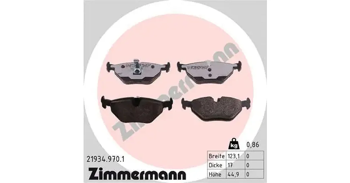 219349701 - ZIMMERMANN - Комплект тормозных колодок, дисковый тормоз