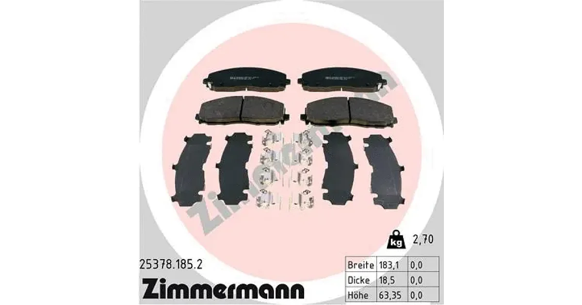 253781852 - ZIMMERMANN - Комплект тормозных колодок, дисковый тормоз