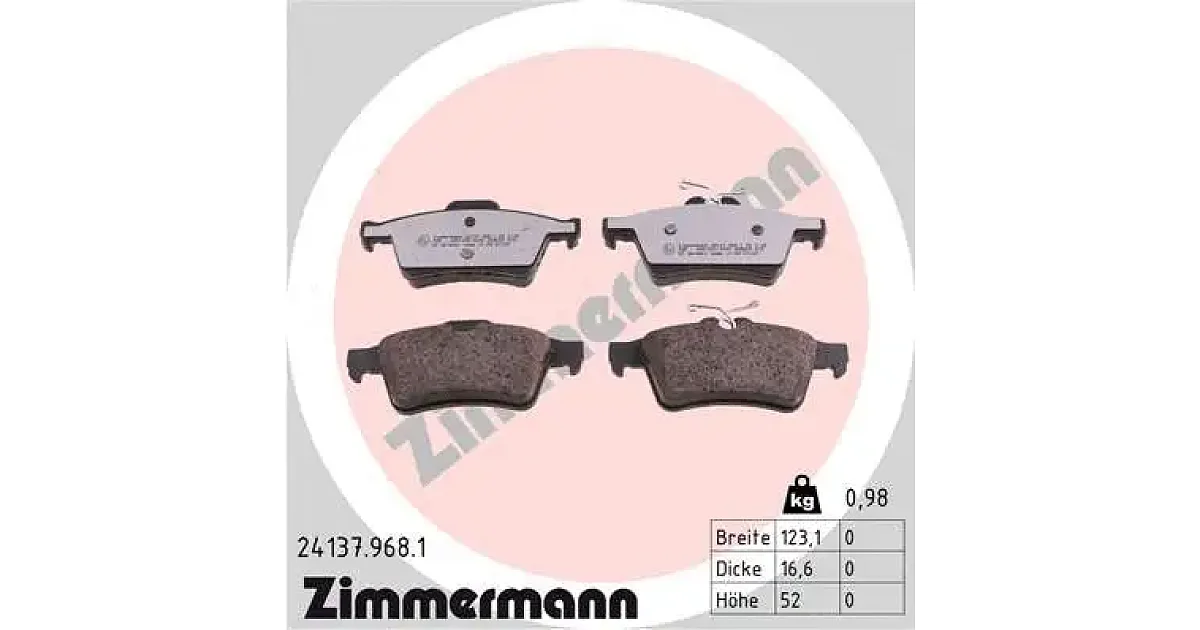 241379681 - ZIMMERMANN - Комплект тормозных колодок, дисковый тормоз