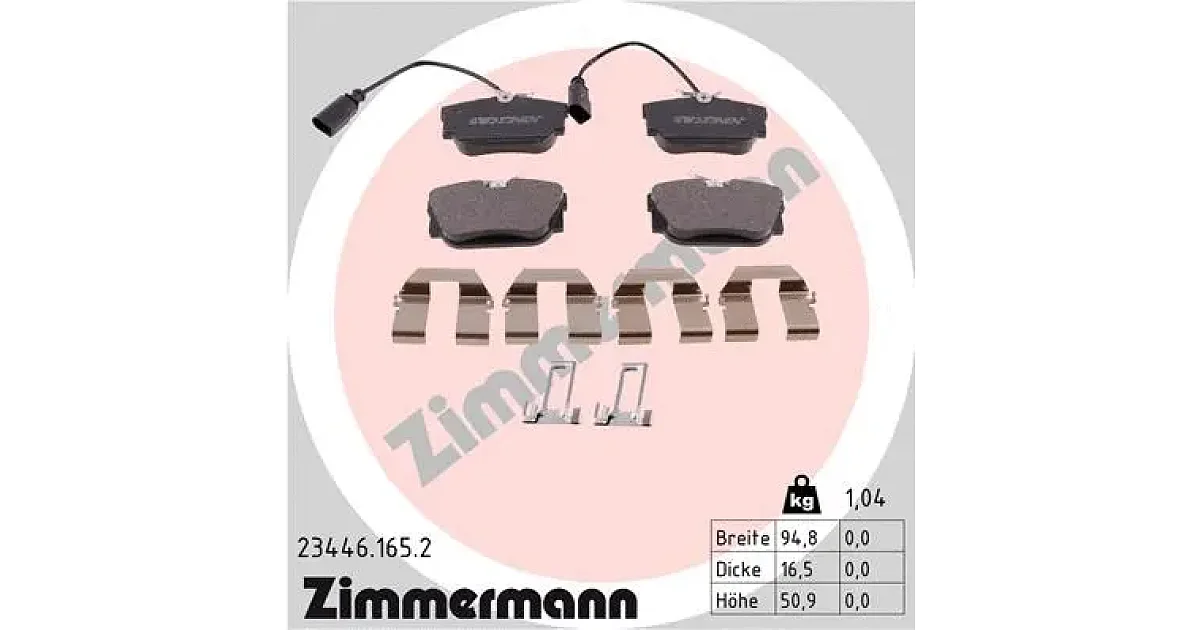 234461652 - ZIMMERMANN - Комплект тормозных колодок, дисковый тормоз