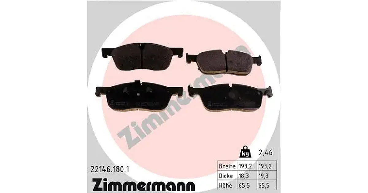 221461801 - ZIMMERMANN - Комплект тормозных колодок, дисковый тормоз