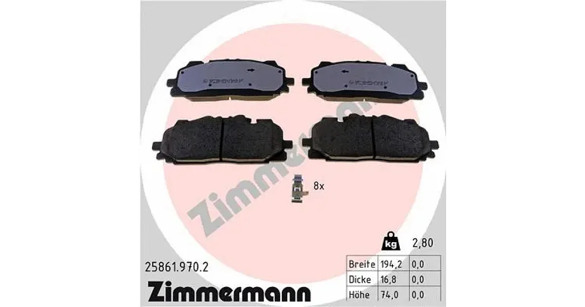 258619702 - ZIMMERMANN - Комплект тормозных колодок, дисковый тормоз