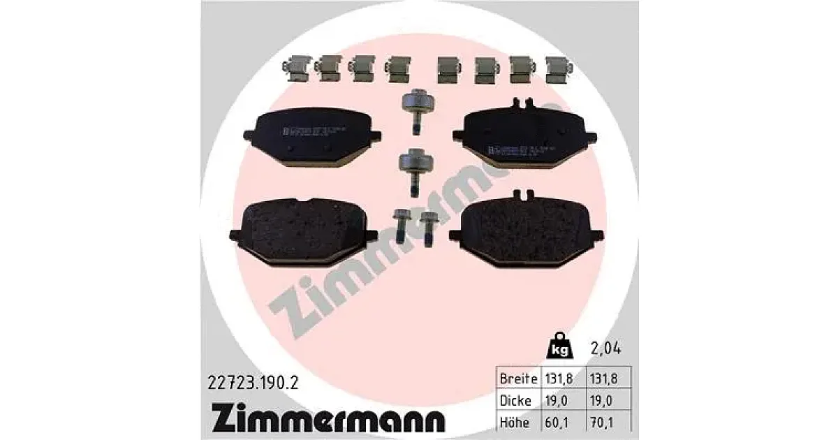 227231902 - ZIMMERMANN - Комплект тормозных колодок, дисковый тормоз